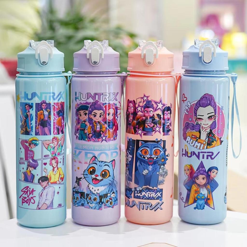 Kpop Loveci na démony Velkokapacitní sportovní láhev na vodu Dětský hrnek se slámkou Studentský pohár pro dospělé Dětské narozeninové dárky