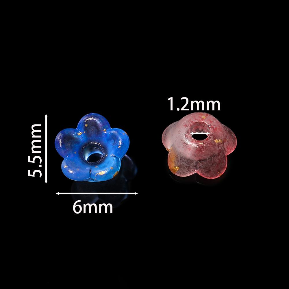 100pcs Gradient Color Flower Shaped Beads Caps Acrylic Spacer Beads for DIY Jewelry Earrings Bracelets Necklaces Making Findings