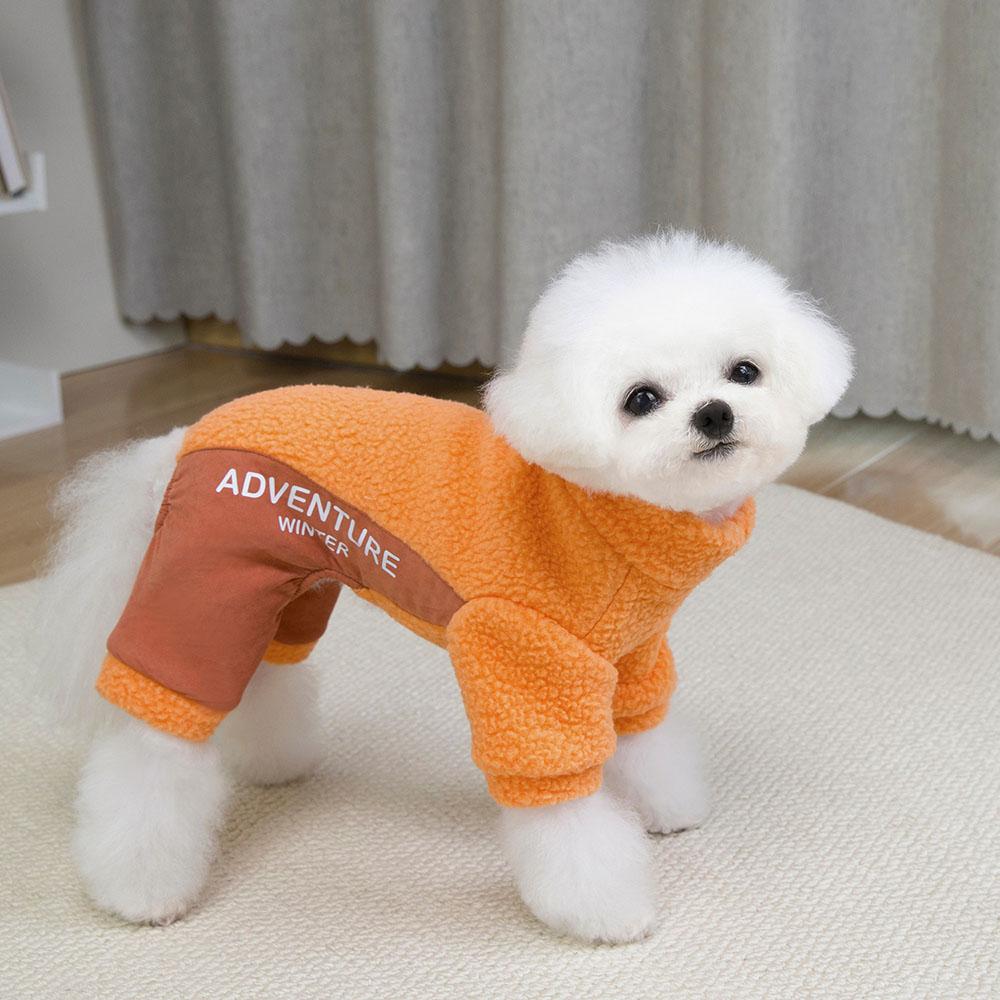 

Модный зимний комбинезон для домашних животных, одежда для маленьких собак, теплый флисовый щенок, кошачье пальто, одежда для собак на четырех лапах, пижама для домашнего животного чихуахуа S