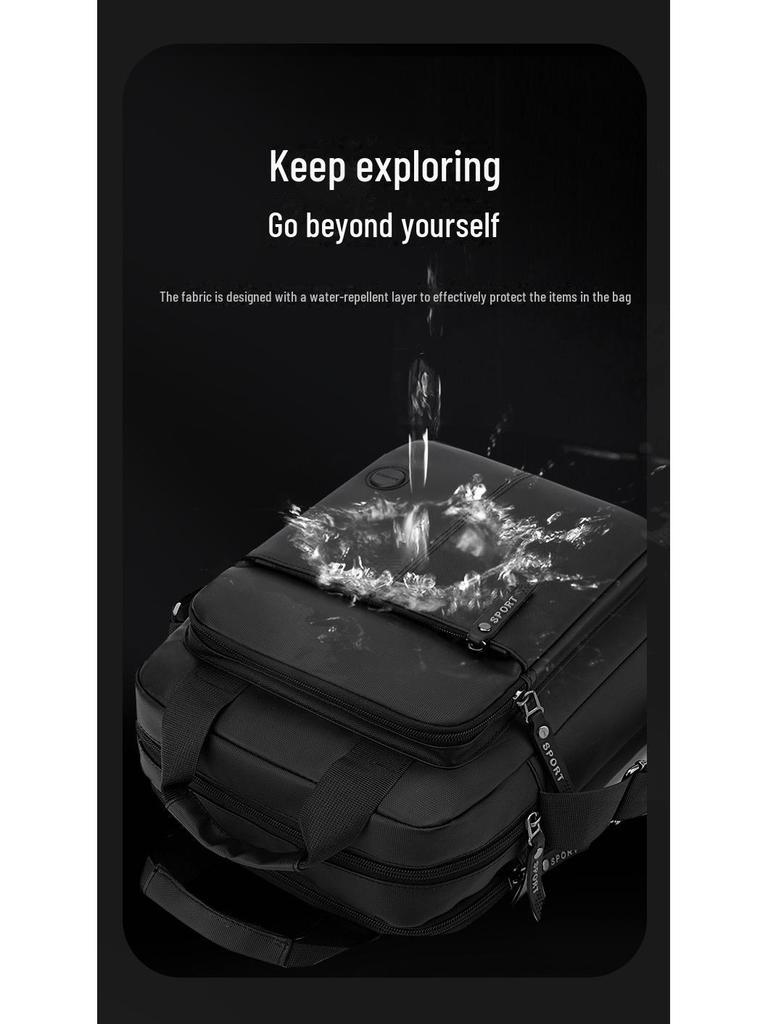 Geantă de umăr verticală pentru bărbați, cu capacitate mare și buzunare multiple, pentru afaceri, călătorii și timp liber