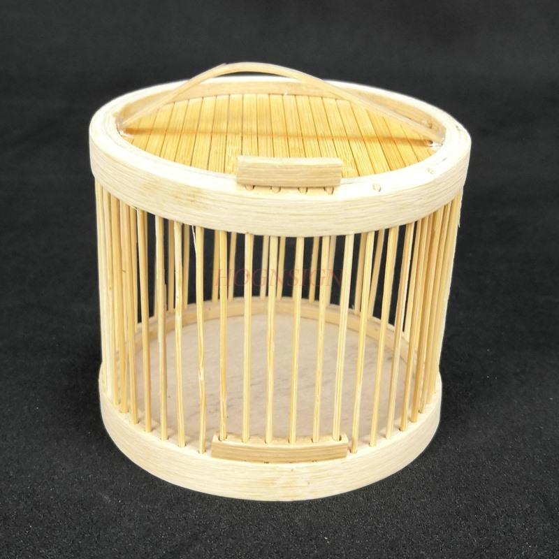 Children Toy Bamboo Insect Grasshopper Round House Keep Feeding Cage Cricket Small Simple Kid Gift Exploring Ability Developing