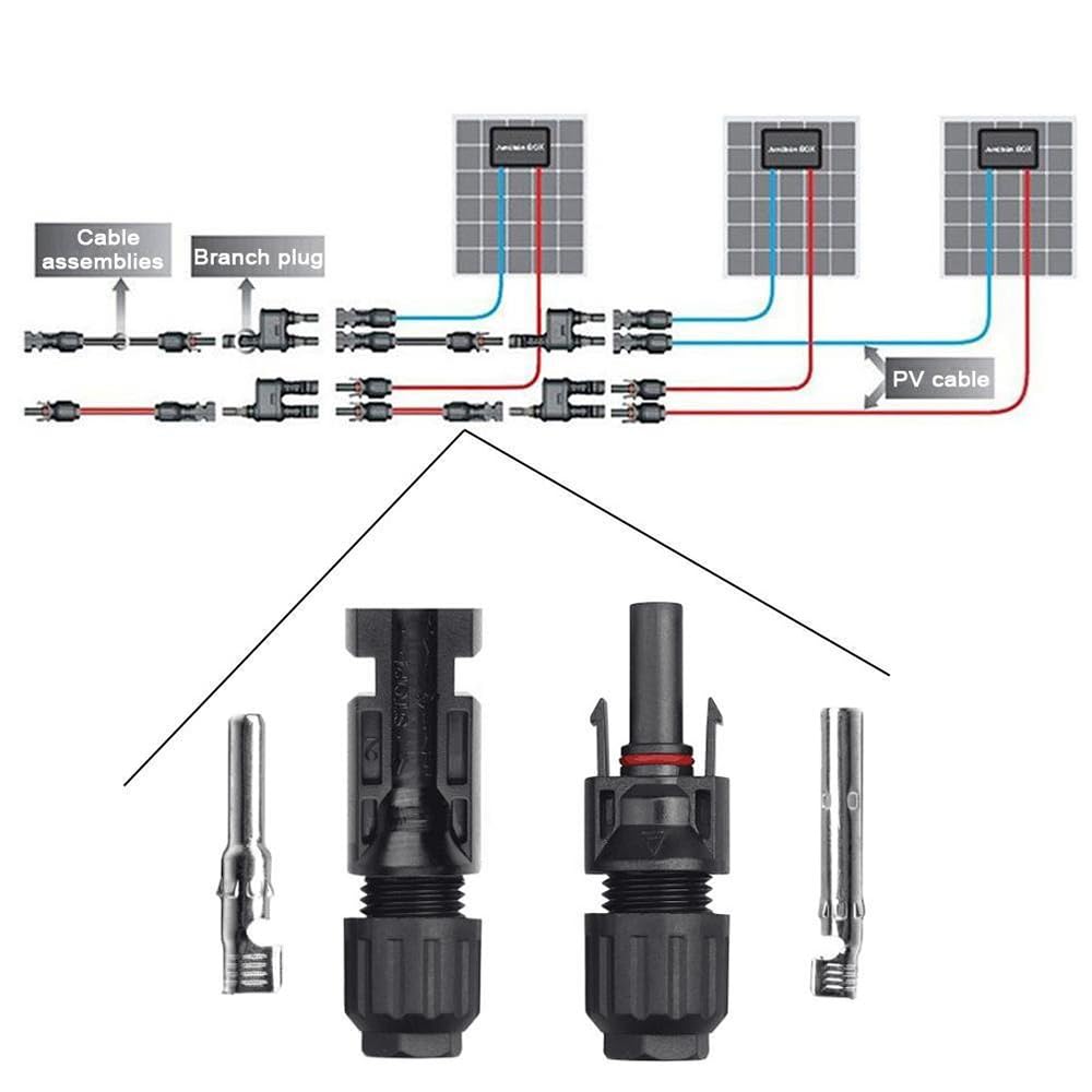 1set/12pcs Connectors with  Spanner Waterproof Solar Panel Connector  PV Connector For Solar cable