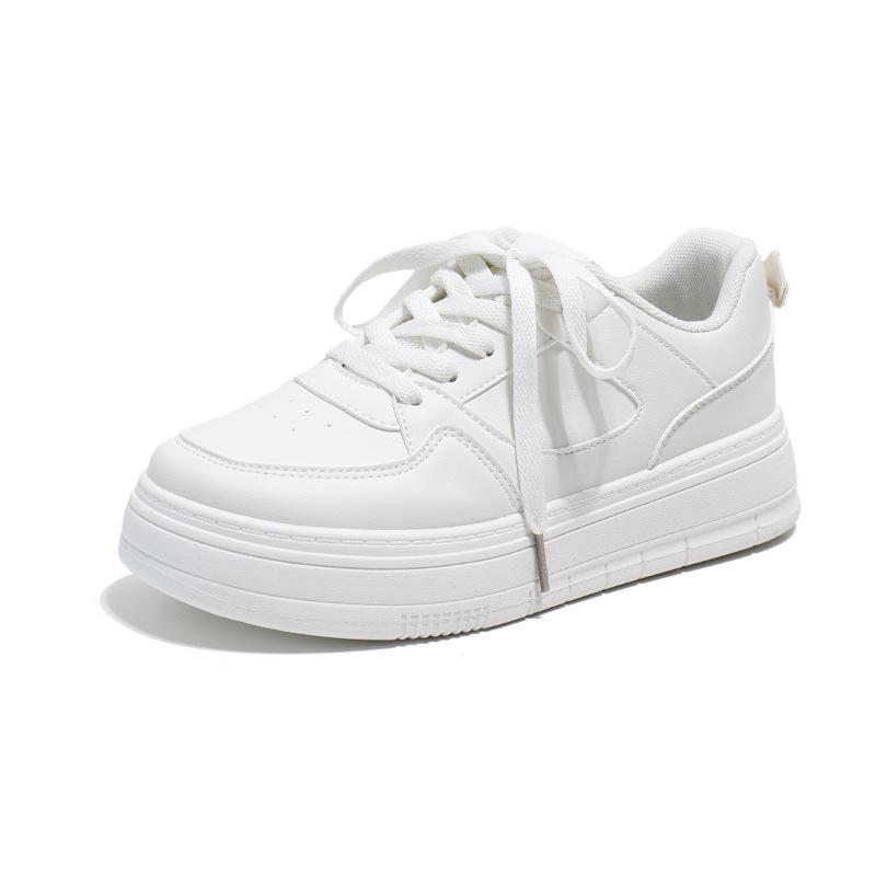 Women's Thick-Soled White Sneakers: All-Match Student Style, New Spring Casuals, High-Value Y01