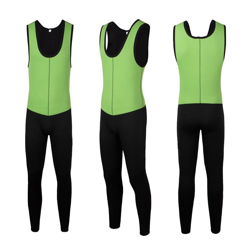 5mm Neoprene Wetsuit Surfing Diving Freediving Warm Winter Fall Use Mens Two Piece Black Green