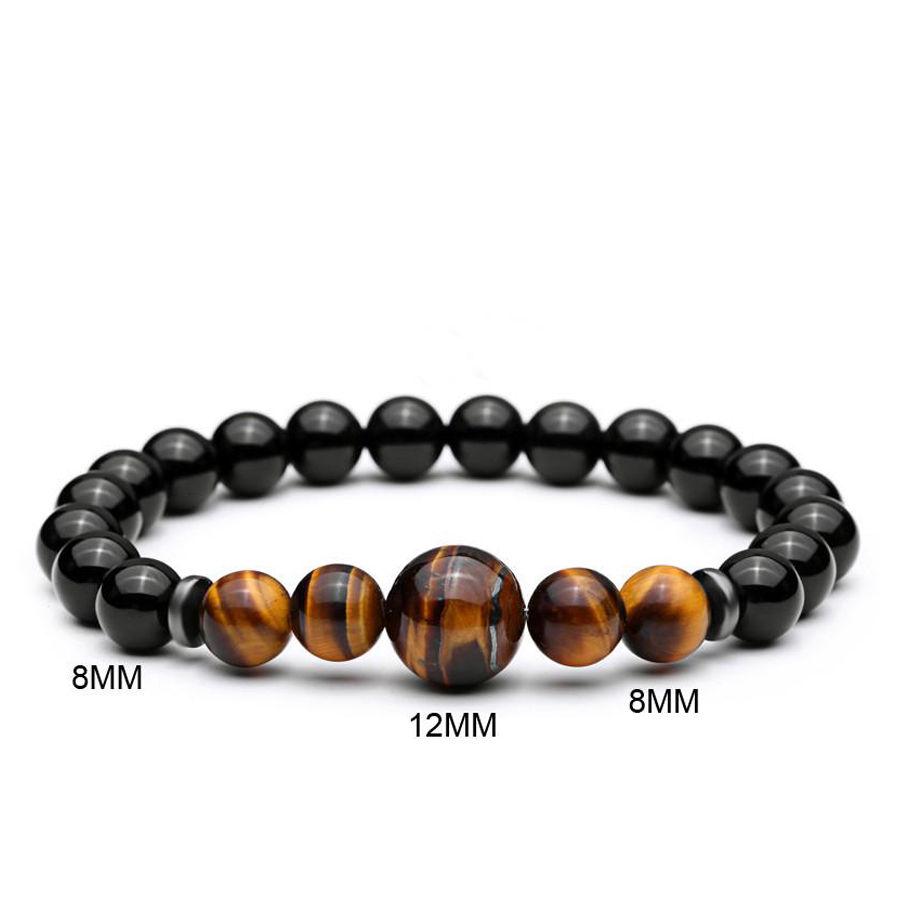 Chakra Beaded Bracelet Men 8mm 12mm Natural Stone Lava Rock Tiger Eye Onyx Matte Howlite Healing Beads Charm Yoga Women Jewelry