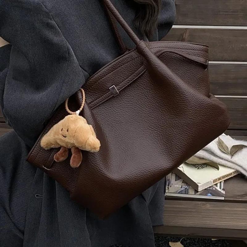 Vintage PU Leather Women's Tote Shoulder Bags Belt Design Ladies Daily Handbags Luxury Large Capacity Female Underarm Bag
