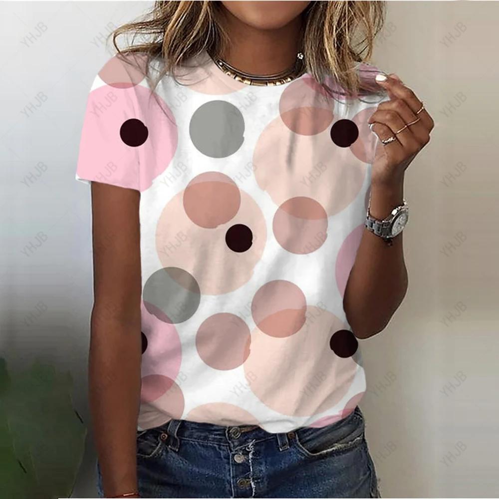 Damen T-Shirts mit Punktdruck, kurzärmelig, 90er-Jahre-Trend, Damen-Print, Grafik-T-Shirt, Damen