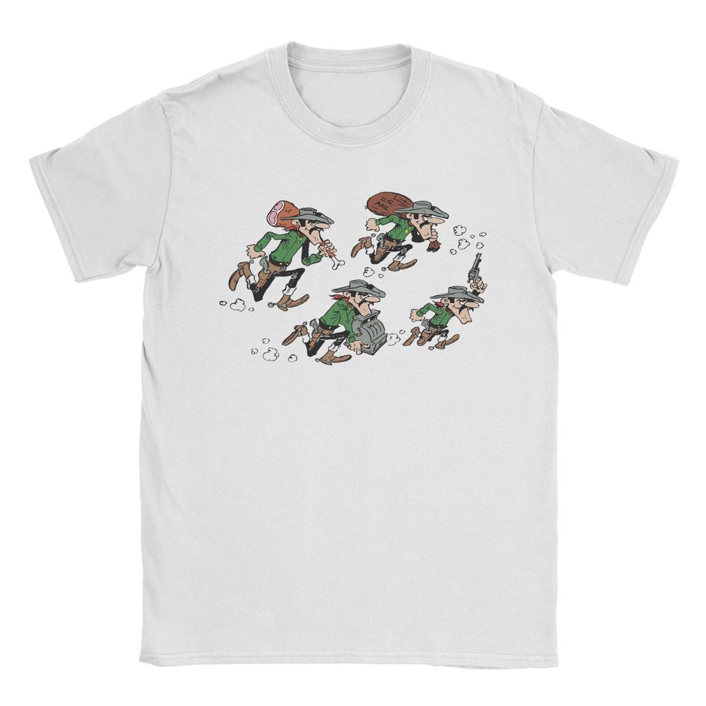 Men Outlaw-Dalton-Bros Lucky Luke T Shirts Pure Cotton Clothing Crazy Short Sleeve Round Neck Tees Gift T-Shirt