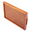 Portable Binaural Rectangle Shape   Wood Tea Coffee Food Serving Tray Plate (Light Color)