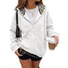 Damen-Hoodie mit halber Knopfleiste, Kordelzugkapuze und Tasche für den täglichen lässigen Look