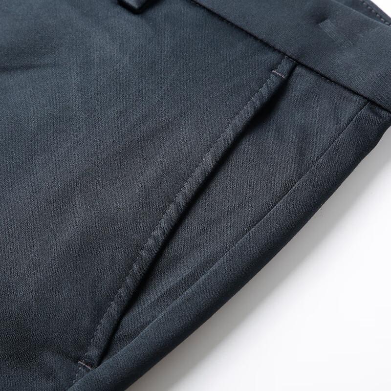 Men's Business Casual Straight Wool Blend Trousers