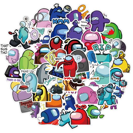 50Pcs Among Us Graffiti Stickers Luggage Laptop Waterproof Self-adhesive Decals