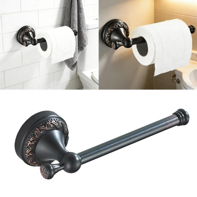 Strong Copper Tissue Paper Holder Retro Style Black Bronze Simple Mounts Tissue Bracket for Homes Easy Setups Decors