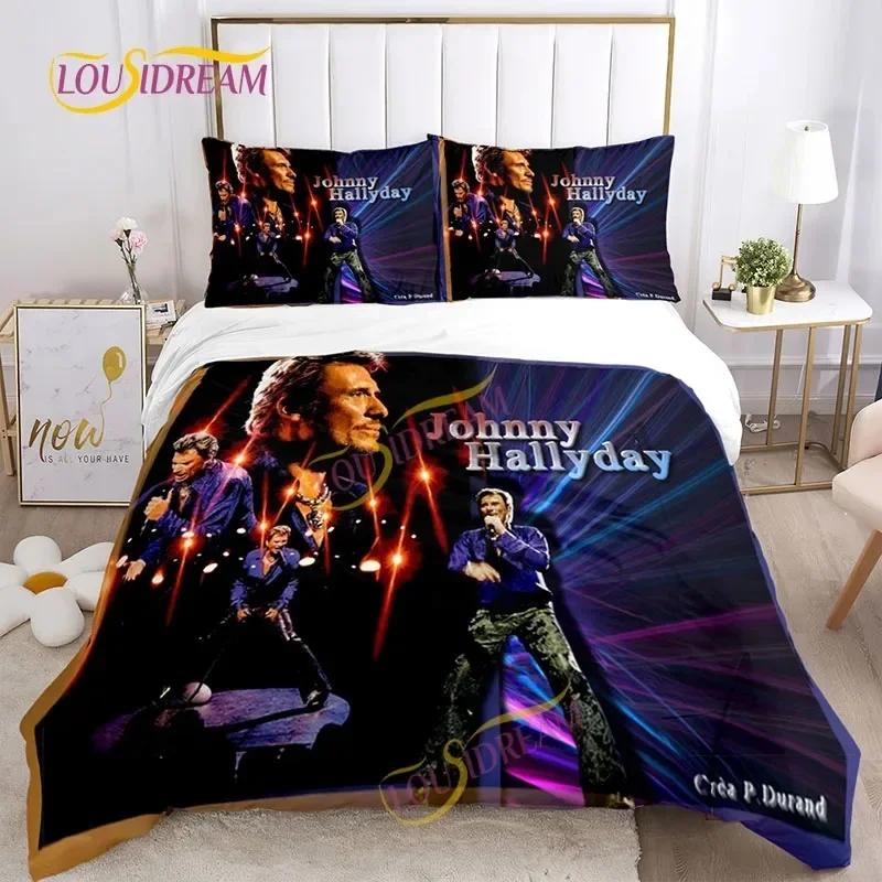 

Music Print duvet Set Johny Halyday Polyester Music Beding Set DIY Fan Gift Pilowcase Bed Soft Duvet Cover Quen Super King-Sized Dimensionsd Dimension 135*200cm Eu-Single