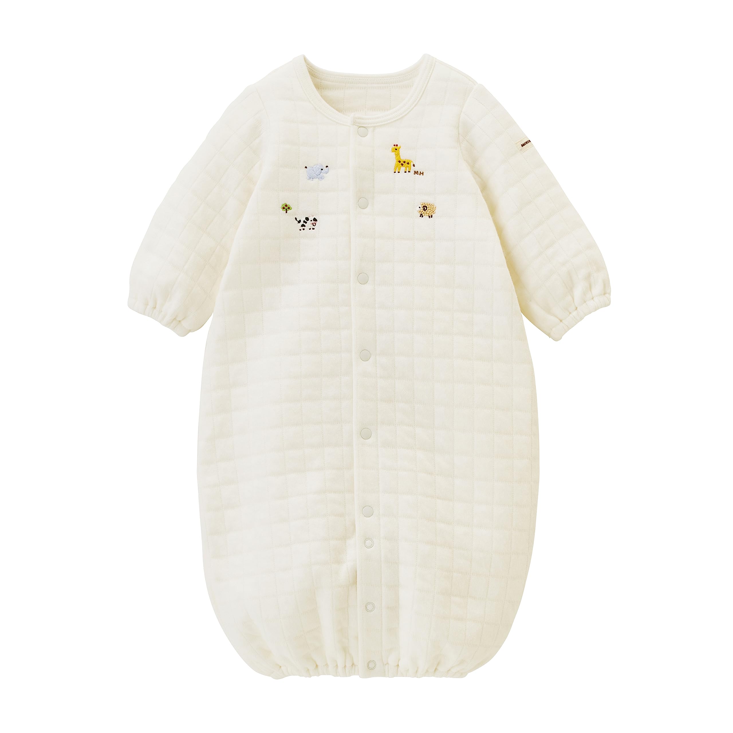 

All Coverall Romper Plain Animal Made in Japan Boys Girls Newborns Preparing for Birth Baby Baby Clothes White [Miki House] Two-way 43-2604-498 белый