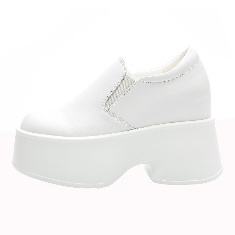 Loafers Women's 2025 New Inner Height Increase Platform British Style Small Leather Shoes Women's One-pedal Lazy Muffin Shoe List