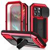 For iPhone 16e 16 15 14 Plus 13 Pro Max Rugged Metal Armor Phone Case Heavy Duty Aluminum Shockproof Cover Gorilla Glass Protect
