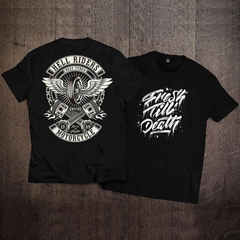 

2024 Новая футболка большого размера с коротким рукавом из чистого хлопка для мужчин и женщин, футболка свободного кроя с принтом рок-американской ретро мотоциклетной тематики Harley XXXXXL чёрный