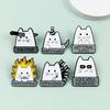 Cute Cartoon Cat Brooch - Creative Metal Accessory for Backpacks
