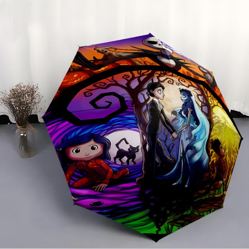 1pc Coraline (2) Umbrella, Sun Protection, And UV Shielding. It Has Eight Sturdy Ribs for Outdoor Use And Perfect Gift