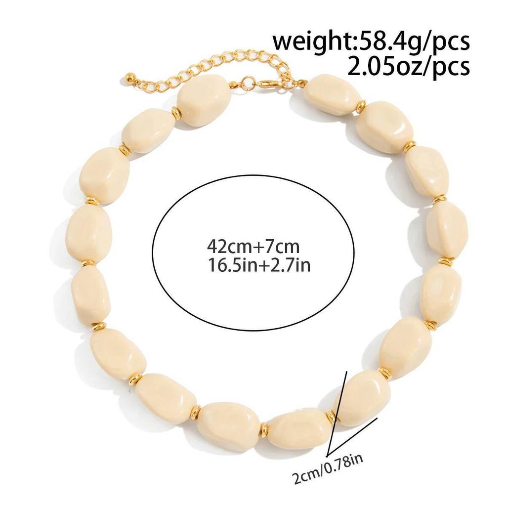 IngeSight.Z 5 Styles Boho Irregular Acrylic Clavicle Chain Necklace Women Fashion Handmade Bead Choker Necklaces Party Jewelry