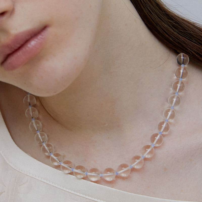 

by hyeres Glass bead necklace (Silver) BH7N56761WB420 OS