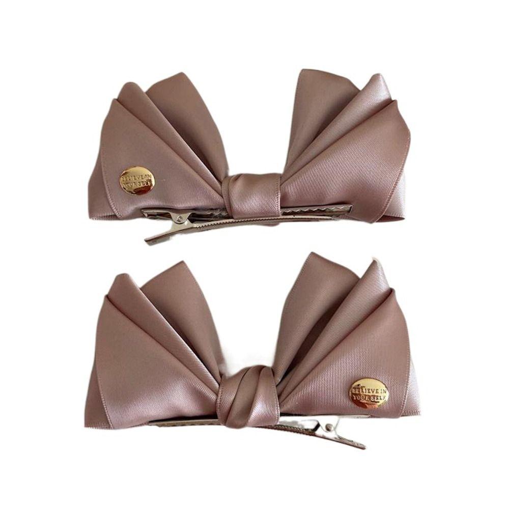 Headdress Bangs Clip Satin Hair Accessories Female Barrettes Bowknot Hair Clip Korean Style Hairpin