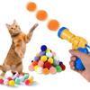 1 Set Cat Plush Toy Gun Plush Launcher Silent Interactive Tool Mini Shooting Gun Games Stretch Plush Ball Toys Pet Supplies