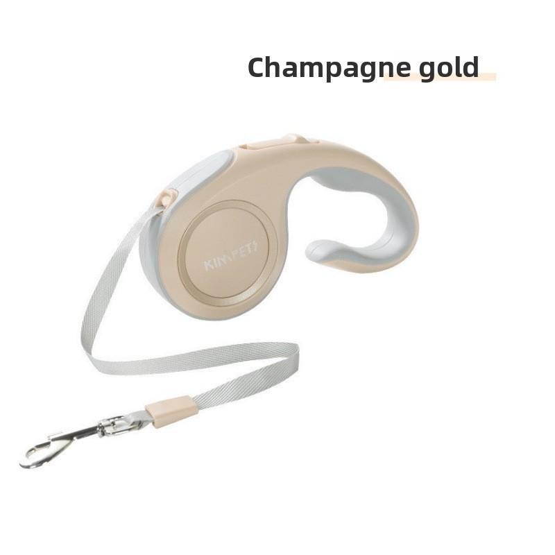 Pet Traction Rope For Dogs And Cats With Abs Material Portable Walking Rope For Travel And Outdoors Gold,3m