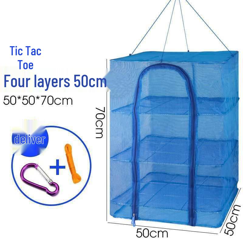 Foldable Sun-Dried Fish Net Enclosure: Five-Layer Thick Anti-Fly Drying Bag for Dried Goods
