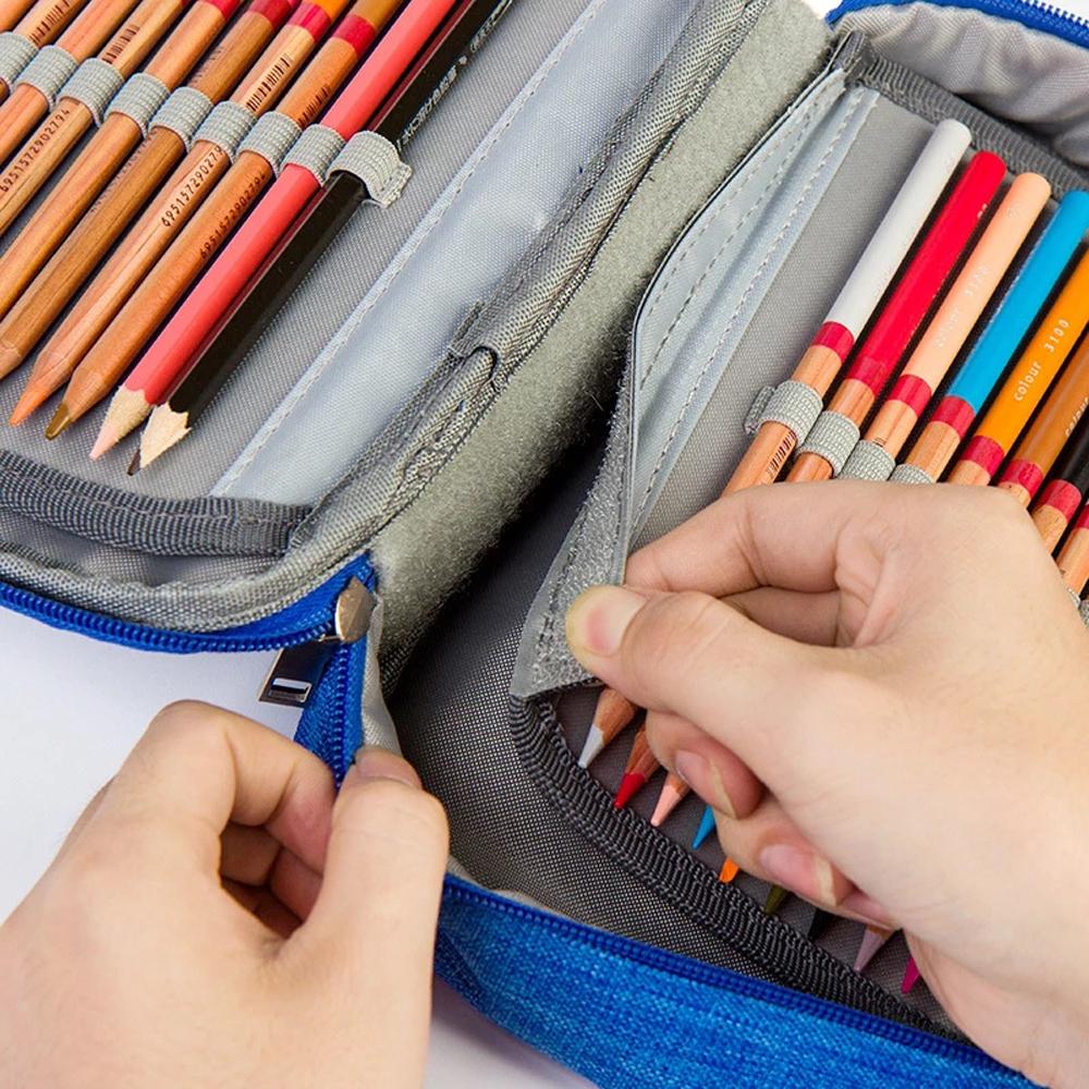 High Capacity 72 Slots Pen Bag Case Pen Box Pencil Case Pencil Pouch Pencil Bags Zipper Pen Bag