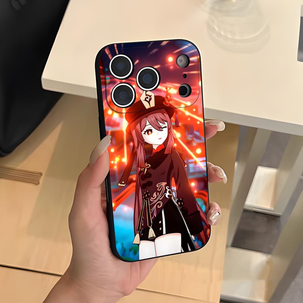 

Genshin Impact Hu Tao Phone Case For IPhone 17 Air 16 E Pro Max 15 14 13 Mini 12 Pro 11 Max Plus Black Soft Shell iPhone 15