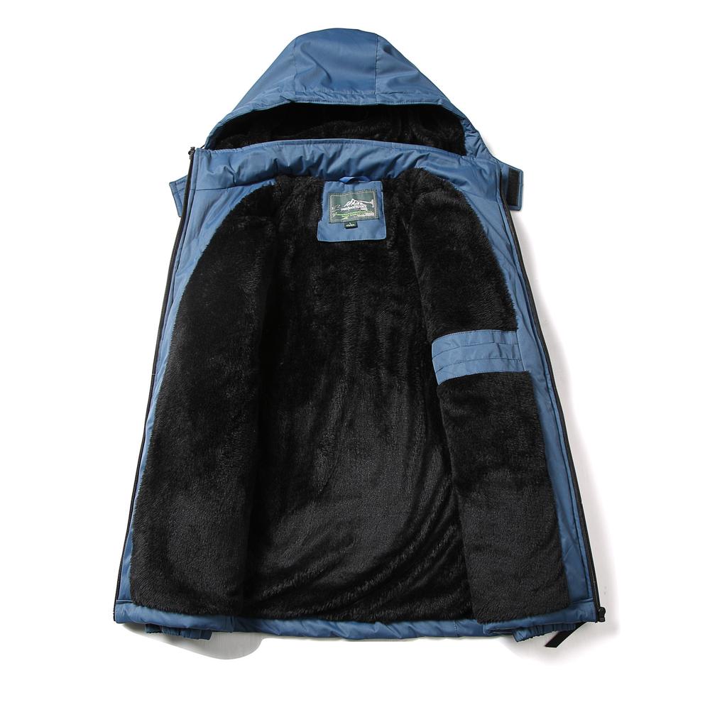 Autumn and Winter Men's Cold-resistant Large Size Casual Anti-scratch Mountaineering Jacket Plus Velvet Warm Outdoor Jacket