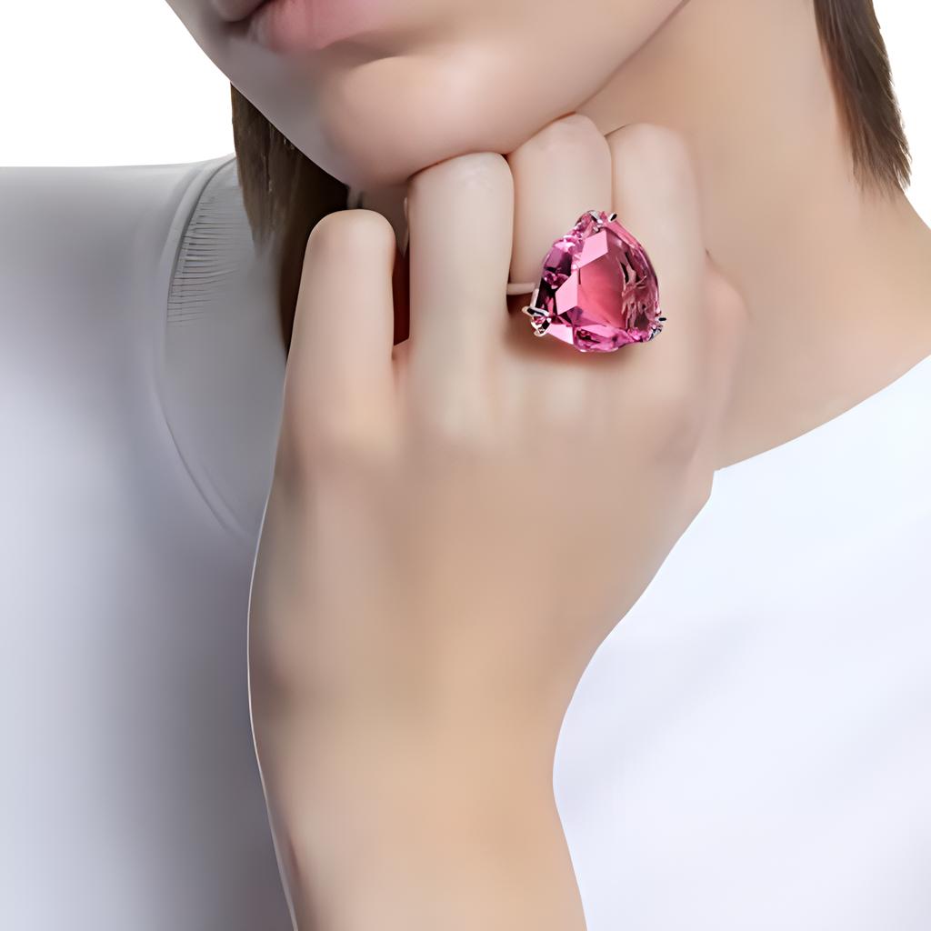 Swarovski Millenia Fashionable Trendy Ring With Diamond Cut Synthetic Crystal Women rings 5614922