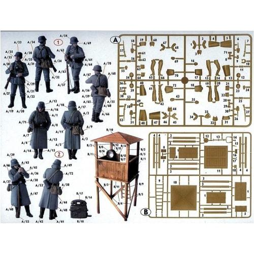 Master Box 1/35 Scale German Searchlight Watchtower and Guard (Set of 4) Plastic Model Kit MB35046