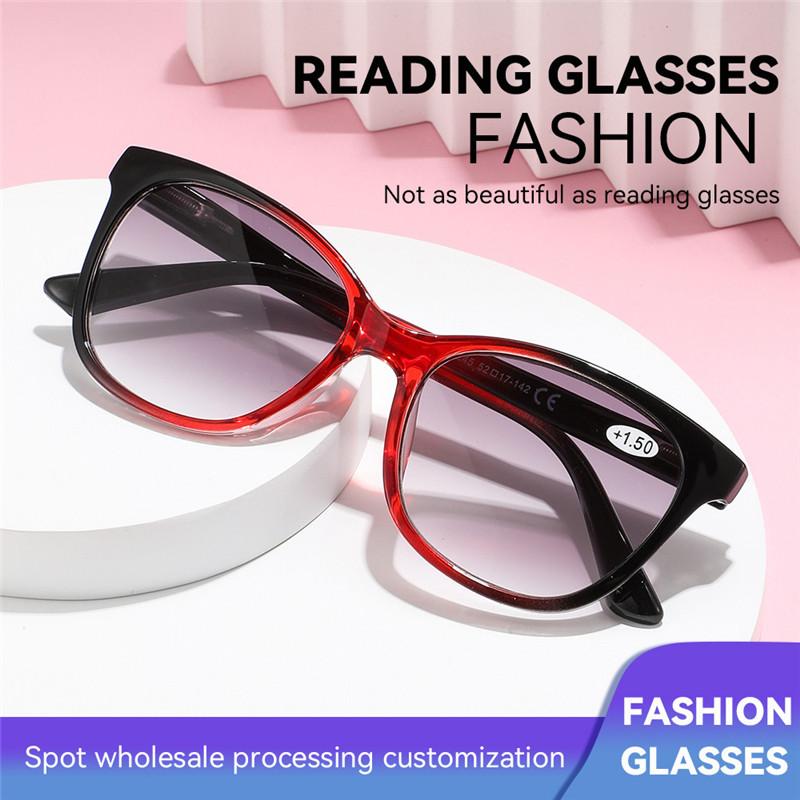 +1.0 ~ +4.0 European and American Fashion Styles Presbyopia Glasses/sunglasses Progressive Color Lenses HD Reading Glasses