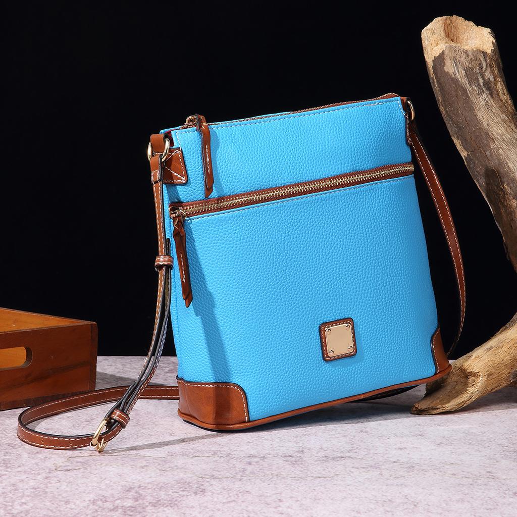 Dámská taška Vintage Pebbled Lychee Grain Textura Crossbody taška Vícebarevná dámská taška