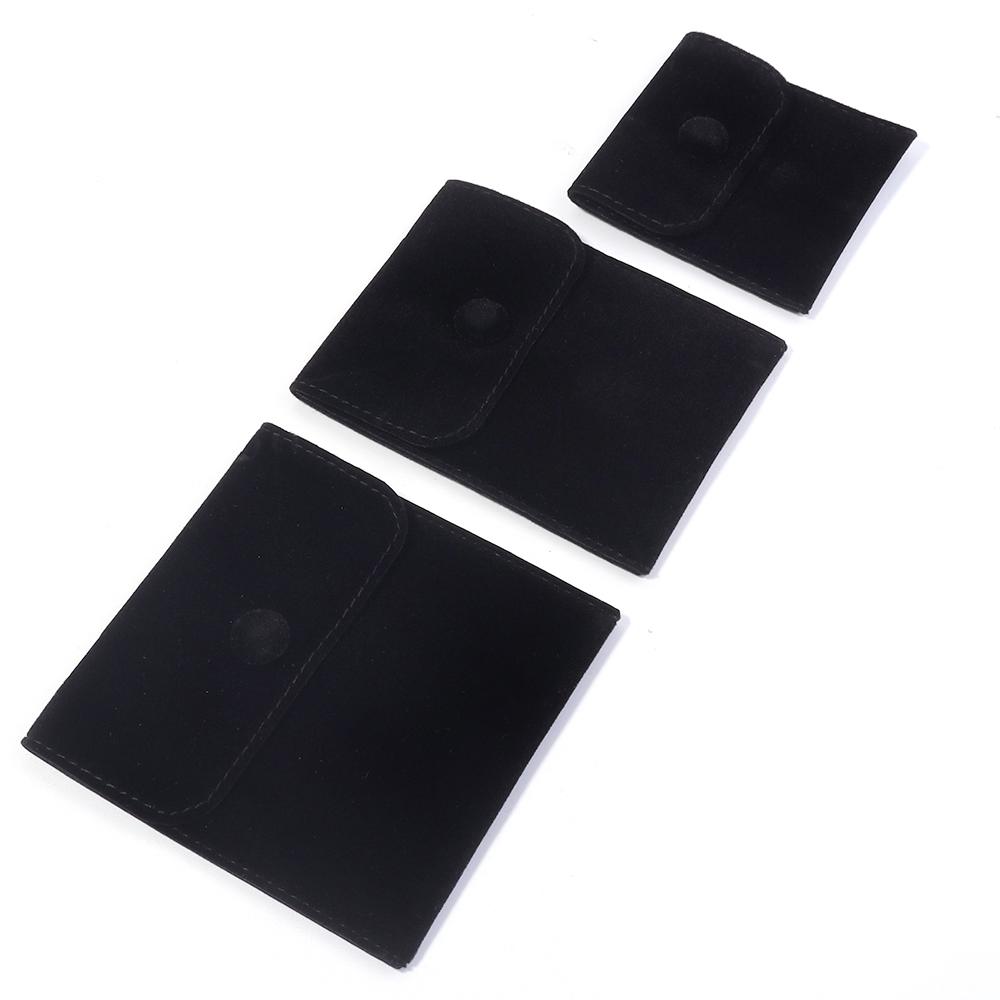 1pcs Jewellery Pouch Packaging Bag Soft Velvet Snap Button Gifts Packing Bag For Storing Rings Bracelets Necklace Accessories