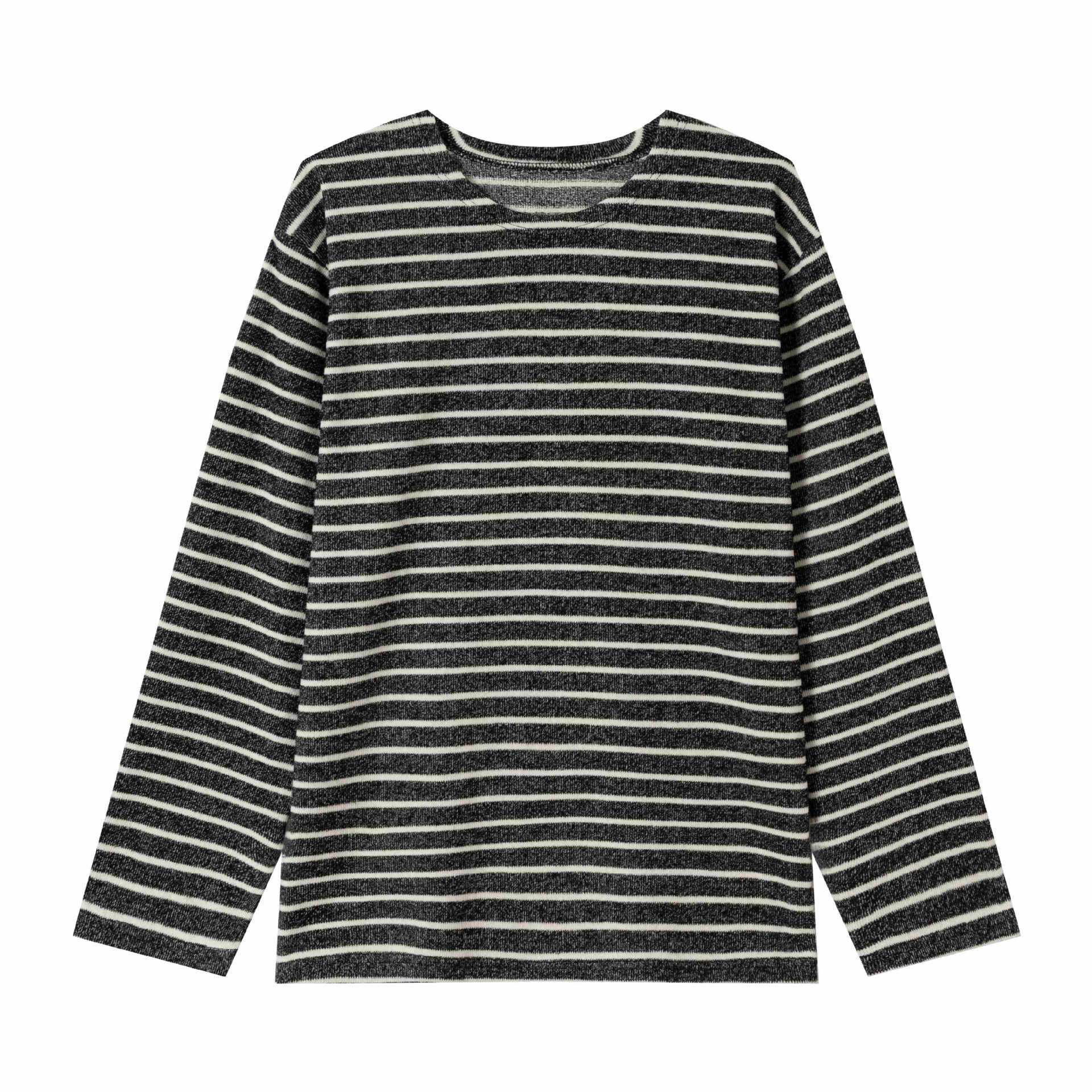 Men s Retro Waffle Knit Stripe Hoodie, Long Sleeve, Heavyweight Base Layer for Spring/Autumn. L