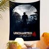 Uncharted 4 A Thief's End Wandteppich, Nathan Drake Abenteuerspiel Kunst, Gamer Wanddekoration für Schlafzimmer Wohnzimmer Man Cave
