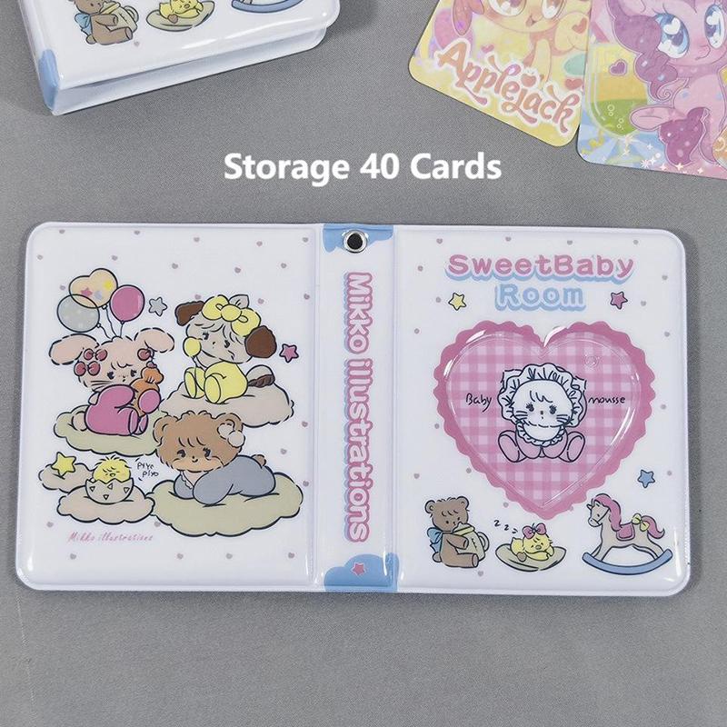 Double-Sided Storage 3 Inch Mini Binder Kpop Album Cute Mikko Name Card Book Photo Album With 20/18 Pockets Small Card Booklet