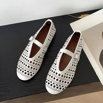 Fashion Soft Hollow Out Women's Ballet Flats Summer Autumn Mary Janes Walking Shoes Casual Round Toe Girls Loafers Shoes