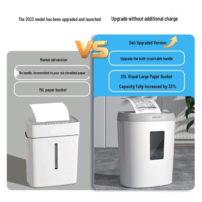 Deli 4-Level High Security Compact Home Office Paper Shredder CN plug (adapter included)
