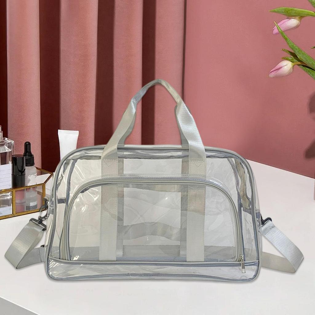 Clear Toiletry Bag for Women Men Waterproof Organizer PVC Transparent Makeup Bag Tote Bag for Airport Travel Gym Events Airline