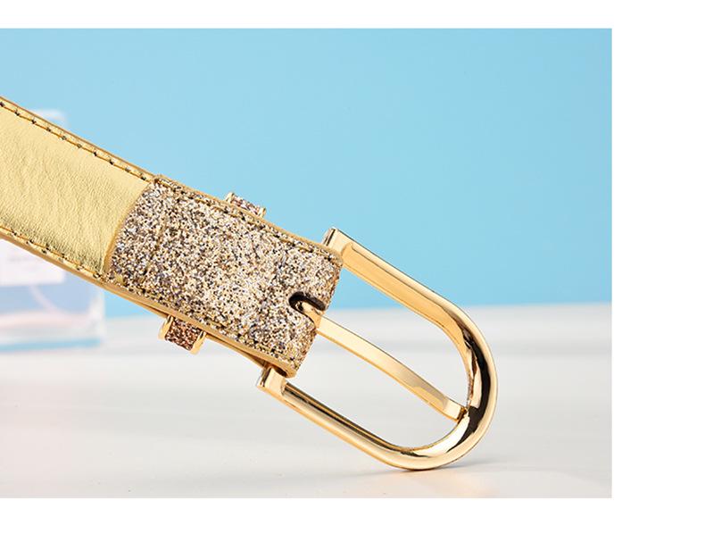 Trendy Korean Style Women's Gold Faux Leather PU Belt