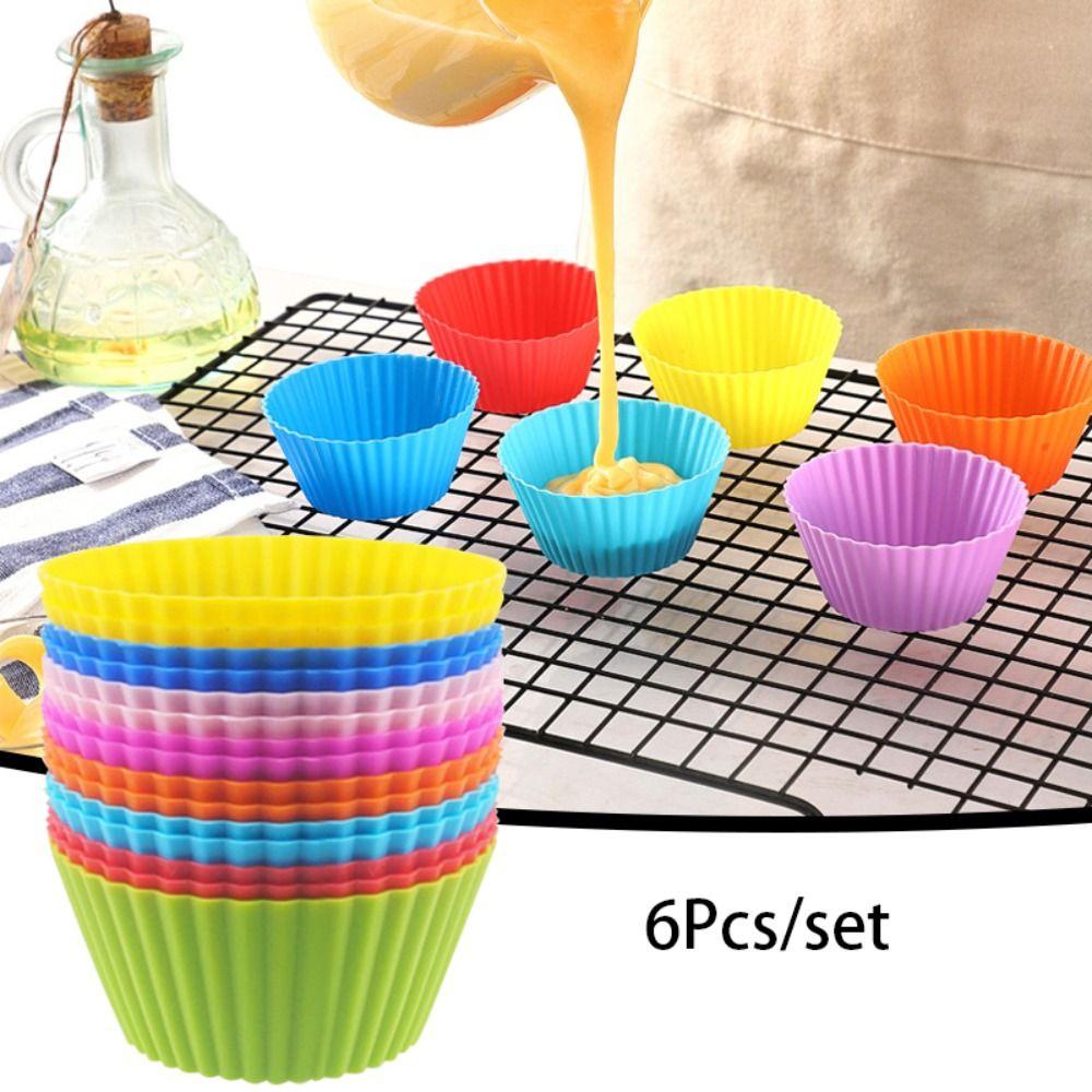 

6Pcs/set Mini Silicone Muffin Cup 6-color Cake Cup Mold Multipurpose Make Cake