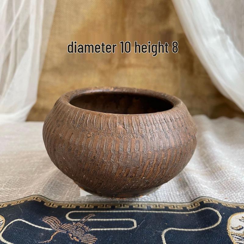 Винтажная керамическая ваза ручной работы для сухоцветов, суккулентов и декораций - китайская керамика для гостиной