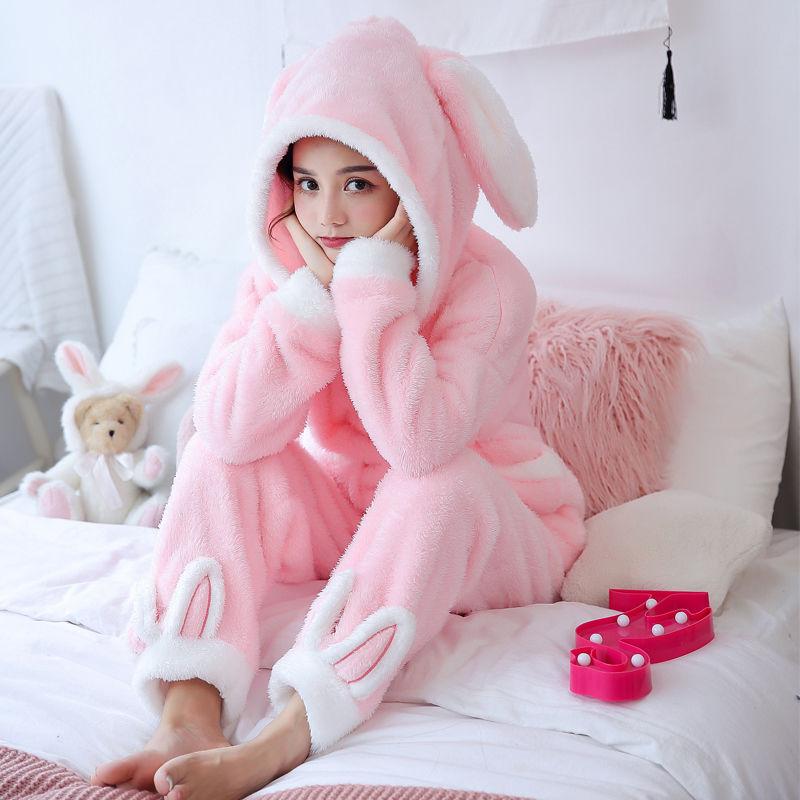 Winter Thick Warm Flannel Pajamas Sets for Women Sleepwear Home Clothing Pajama Home Wear Pyjamas Set