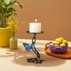 Matte Black Iron Pillar Candle Holder with Magnetic Butterfly Retro Decoration for Living Room, Creative and Interesting