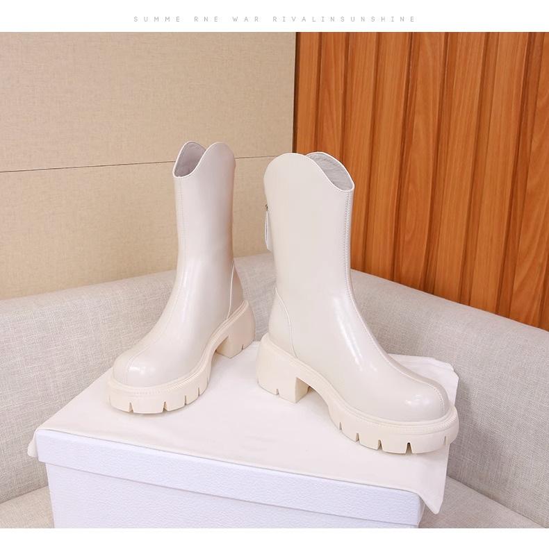 

Внутреннее усиление женских сапог 2024 года на осень и зиму, новые толстые каблуки, толстая подошва, короткие женские сапоги Martin, подчеркивающие рост и тонкость 40